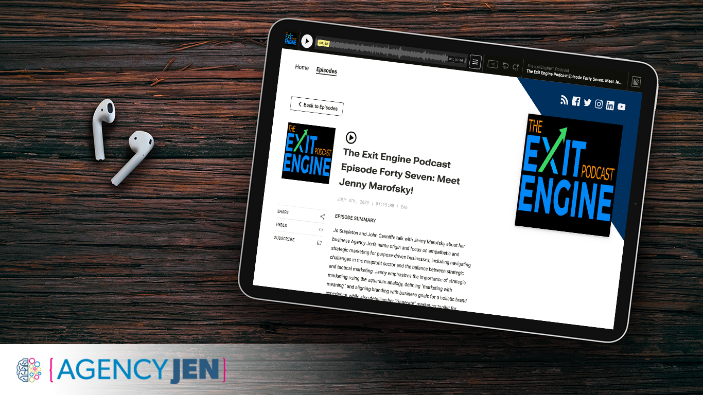 Jo Stapleton, John Canniffe, Exit Engine Podcast, Jenny Marofsky, Agency Jen